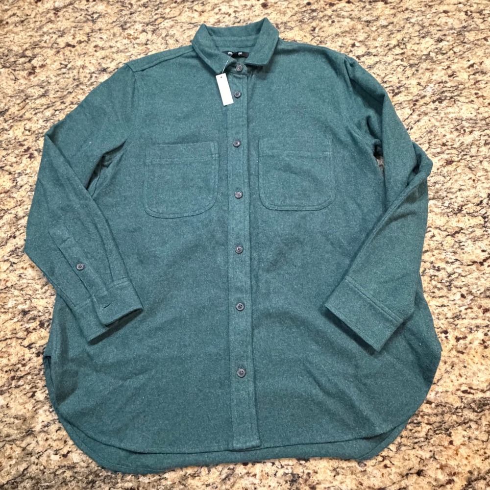 NEW Madewell Women XS Forest Green Wool Blend Shirt Jacket Shacket ws